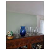 Glass pitchers, glass vases 