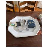 Tray, lighters, salt and pepper