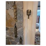 Vintage horse brasses mounted on leather straps
