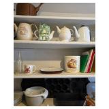 teapots, post office teapot, mixing bowls, mugs