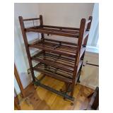 Antique wooden industrial rack
