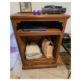 Weights, blanket, woven basket tote, JVC