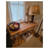 Small table or desk, lamps