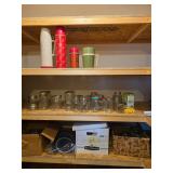 Thermos, glass canning jars