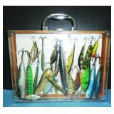 Fishing lures in plexi case