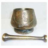 pharmacy brass motar & pestle