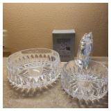 Crystal bowls and silver shakers