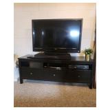 IKEA Credenza, Visio tv, Panasonic VHS, Samsung DVD player