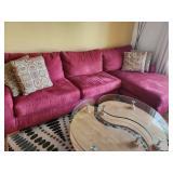 Sectional sofa red