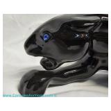 Vintage Hollywood Regency style black panther television lamp dating to the mid 20th century.