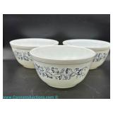 Pyrex Colonial Mist three #402 bowls only produced 1983-1986. 1.5 QT