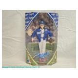 Mattel Los Angeles Dodgers Barbie doll in original packaging, includes real wooden bat