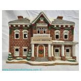 Geo Z Lefton 1993 Village Hospital ceramic building with electrical cord.