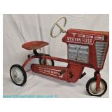 Western Flyer chain drive pedal car with red and white finish