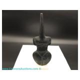 Stone abstract sculpture on a white base; measures 8" Tall