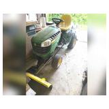 Enclosed Trailer, Air Compressor, JD with snow blade and Mower Deck, Shop Equipment, 32x24 Pole Barn