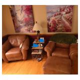 Leather chars & ottoman