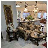 Ashley Coffee Table and Two End tables  Overstuffed Love seat