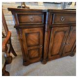 Leather trim on Dining Set