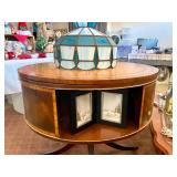 Antique Rotating Drum Library Table