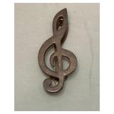 Vintage solid brass treble clef door knocker