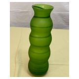 Hoosier green frosted glass vase
