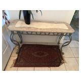 Console table with a natural stone top