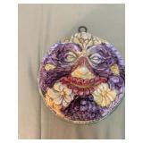 Vintage Italian majolica ceramic wall mask