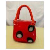 Murano-style art glass handbag vase