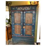 Folk art armoire 3 shelves