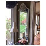 Wht. Wood frame mirror 21 1/2”x54 1/2”x2” D