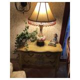 Handpainted 2 drawer console 15”x31”x27” H