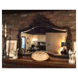 Wood frame fruit mirror 40”x30”