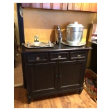 Blk. Cabinet 3 drawers,1 shelf 40”x17”x35” H