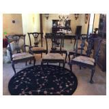 Set of 6 Chippendale style chairs 