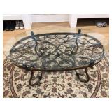 Oval table & wool rug