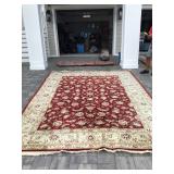 Handmade red/beige rug 9’ x 12’