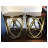 Wood & metal end tables