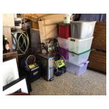 Power washer, can, storage bins & tennis balls