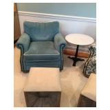 Chair, ottoman, sm.table
