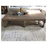 Oversized wooden coffee table