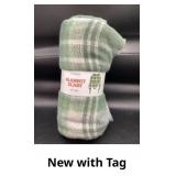 Green Plaid Blanket Scarf- 50"x50"