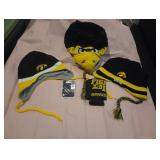 Iowa Hawkeye hats, credit card phone holder and Iowa Hawkeye koozie