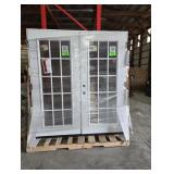 72 in. x 80 in. Left-Hand/Inswing Low-E 15 Lite Primed Steel Double Prehung Patio Door with Brickmould