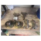 6 Vintage Brass Cowboy Themed Drawer Pulls