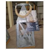 Hampton Bay 14 in. H Galvanized Metal and Glass Lantern