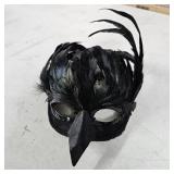 Black Feathered Masquerade Mask