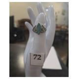 Silver and blue ring 