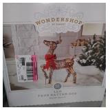 33" LED Faux Rattan Deer Doe