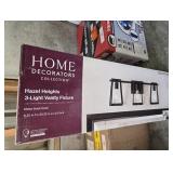 Hazel Heights 24 in. 3-Light Black Rustic Farmhouse Bathroom Vanity Light